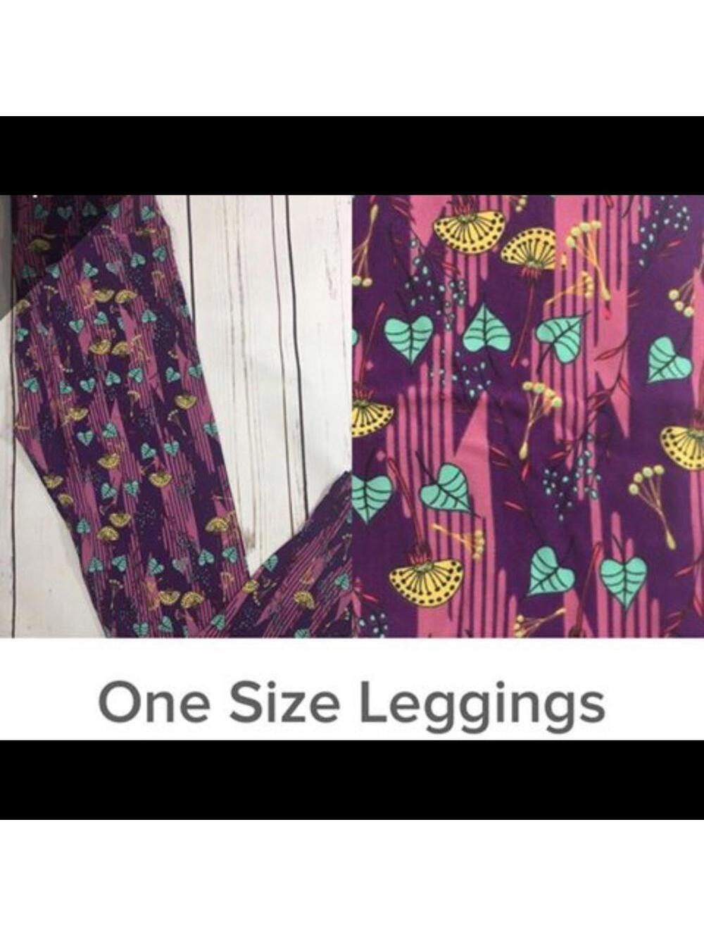 LuLaRoe Leafy Print Leggings One Size